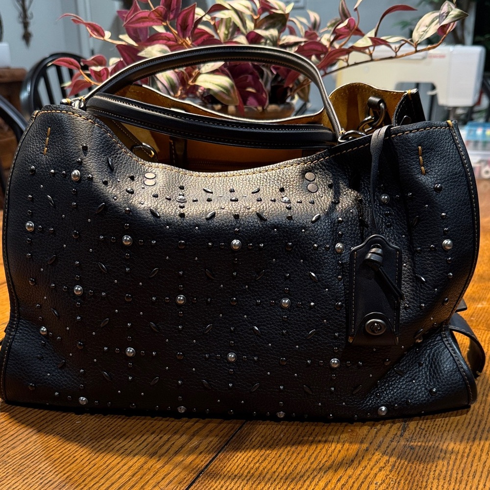 Coach 1941 Rogue 39 Black Leather Handbag